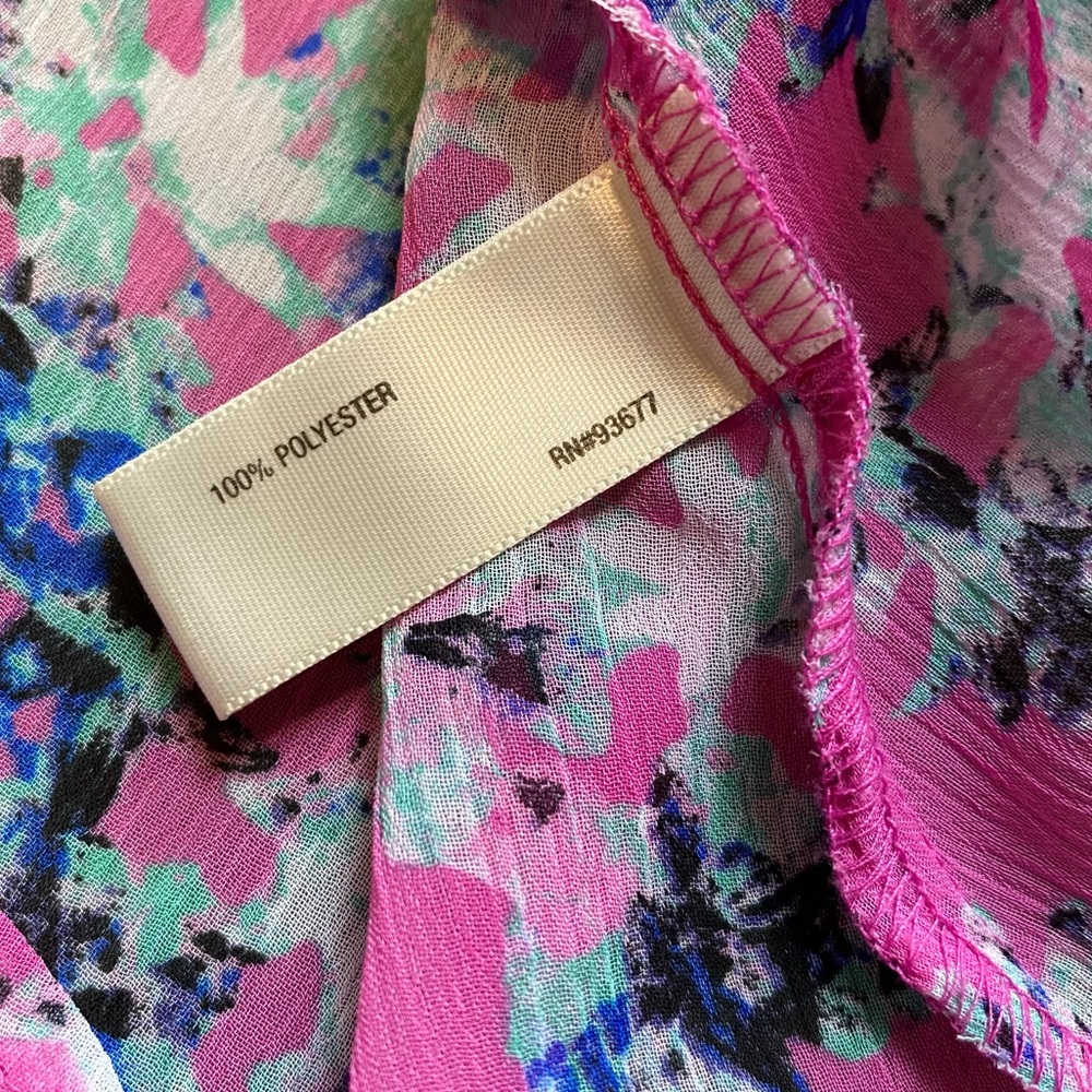 I Heart Ronson Pink Floral Cold Shoulder Tank Blouse Size Medium - Picture 4 of 6